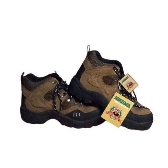 Brahma Size 9 Cedar Mens Hiking Work Boots Rugged Leather Steel Toe Lace Up NEW - Picture 3 of 12
